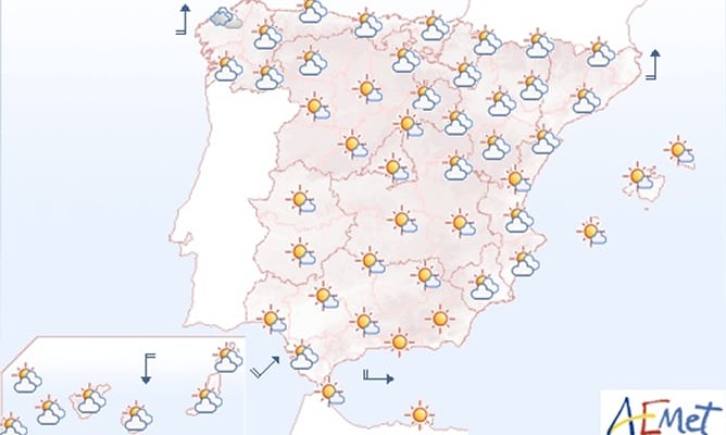 Previsión del tiempo para el sábado 6 de septiembre