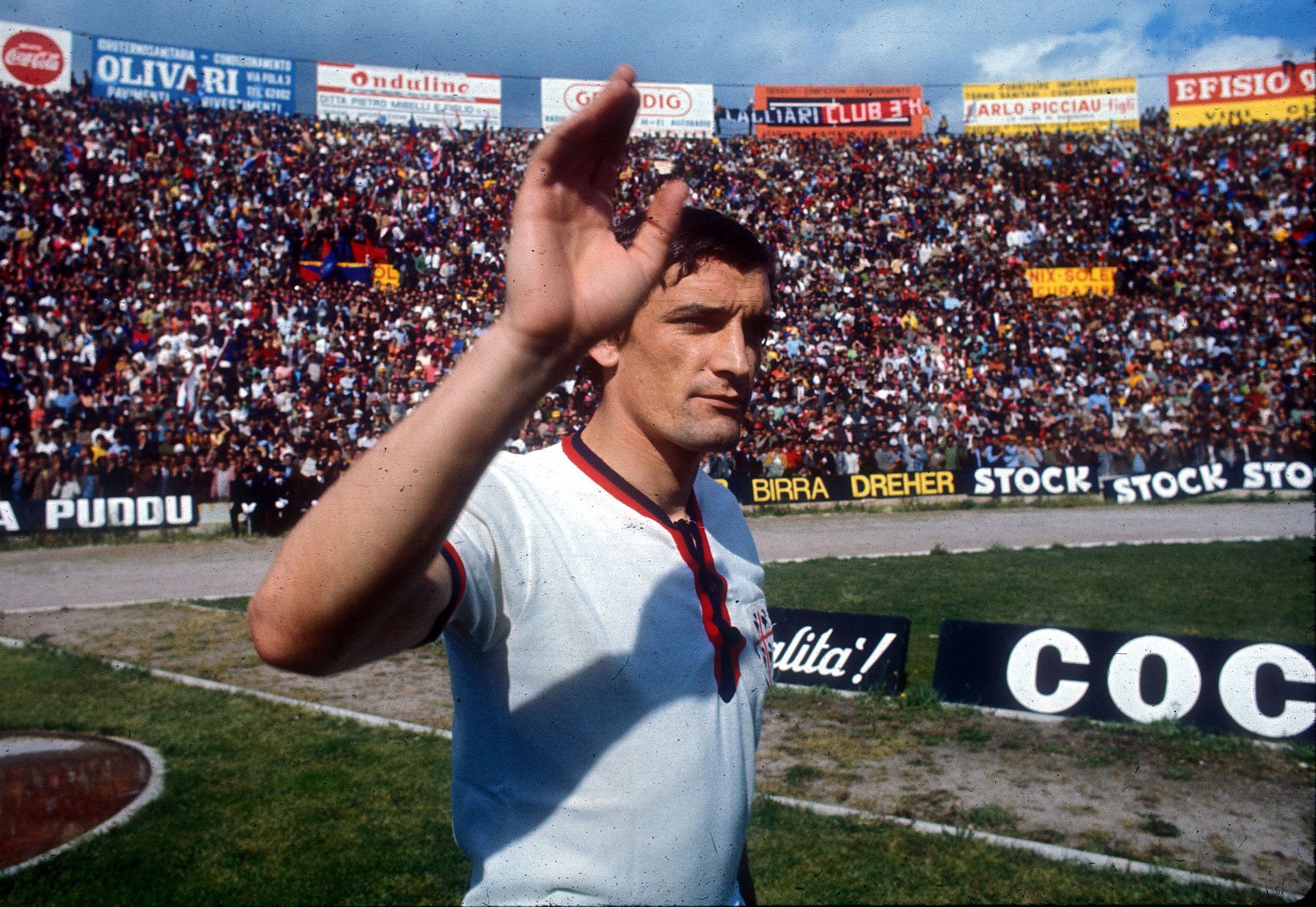 The Italian footballer Luigi &#039;Gigi&#039; Riva at Cagliari ca. 1970