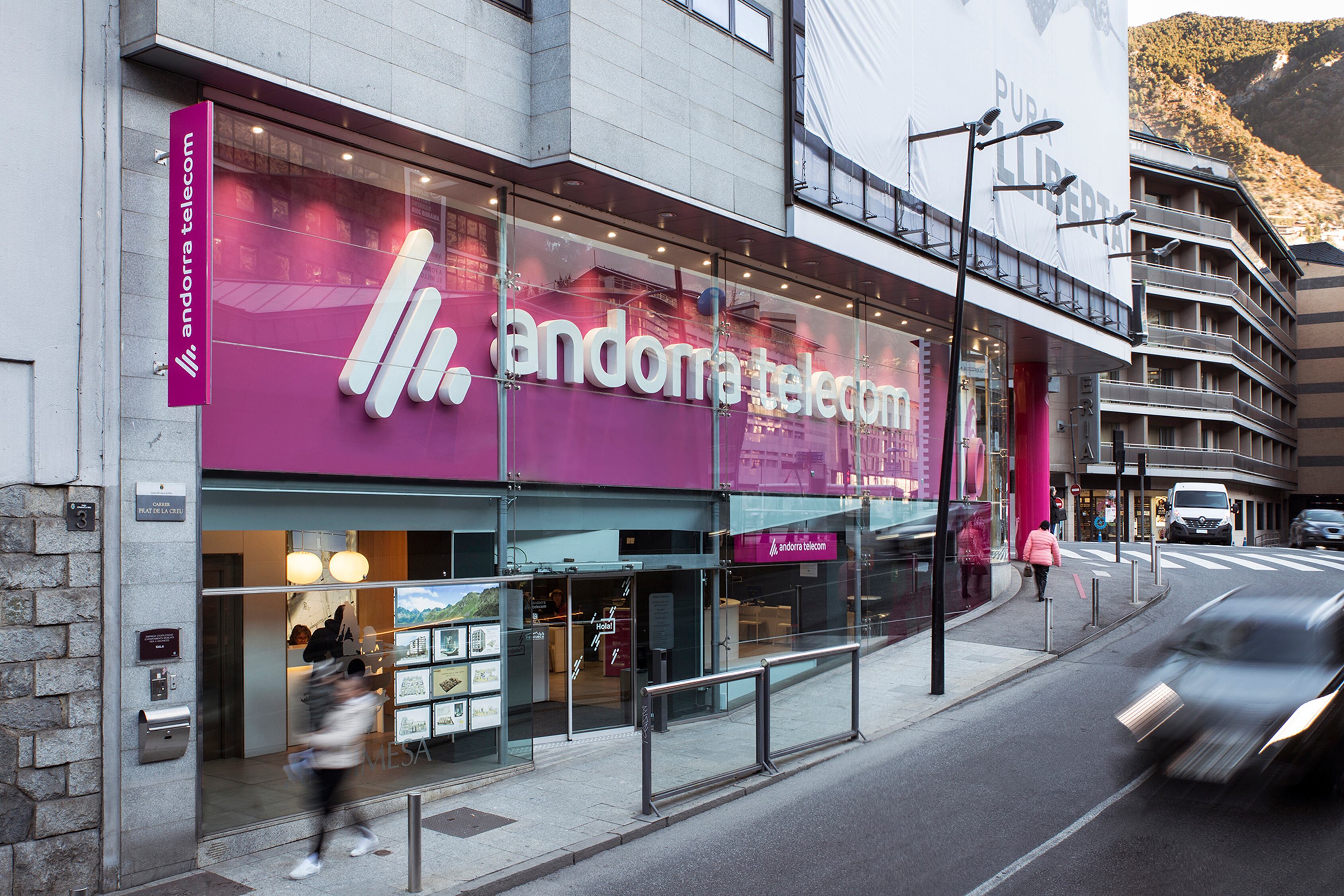 Les oficines d&#039;Andorra Telecom a Andorra la Vella.