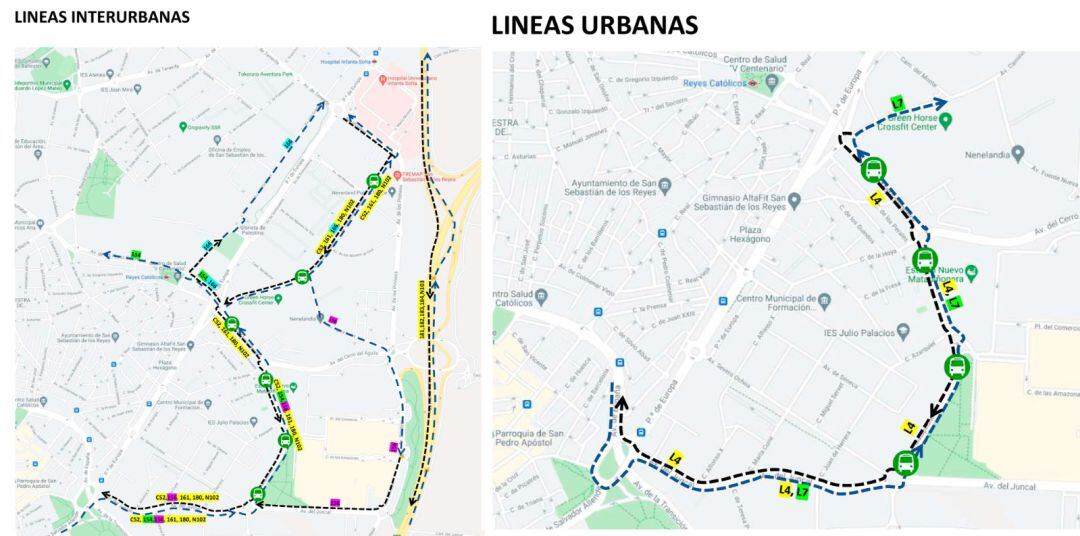 Desvíos provisionales por los cortes en el Paseo de Europa