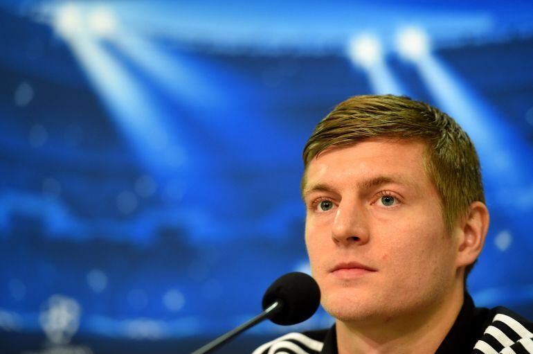 El futbolista alemán Toni Kroos en la rueda de prensa