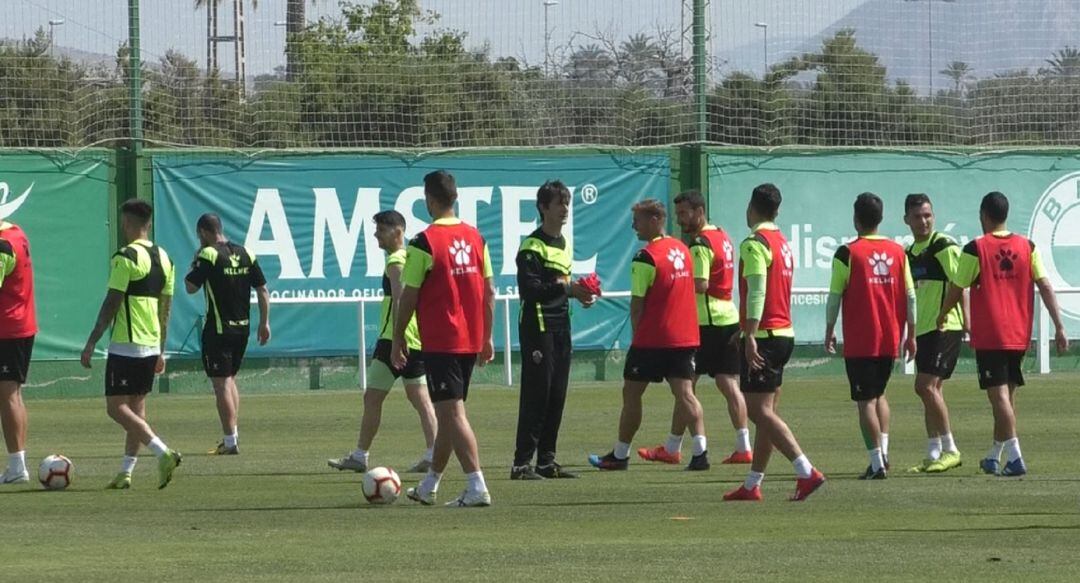 Pacheta durante la sesión de entrenamiento