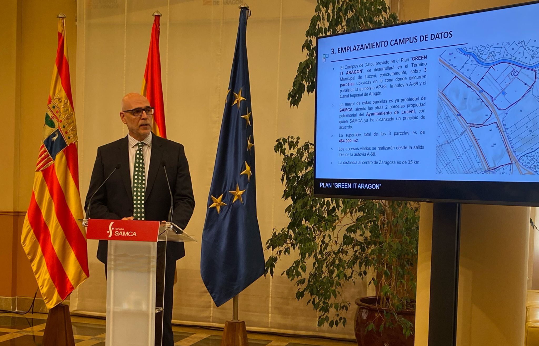 El Director de Energía de SAMCA, Javier del Pico, presenta los tres nuevos centros de datos del grupo en Luceni