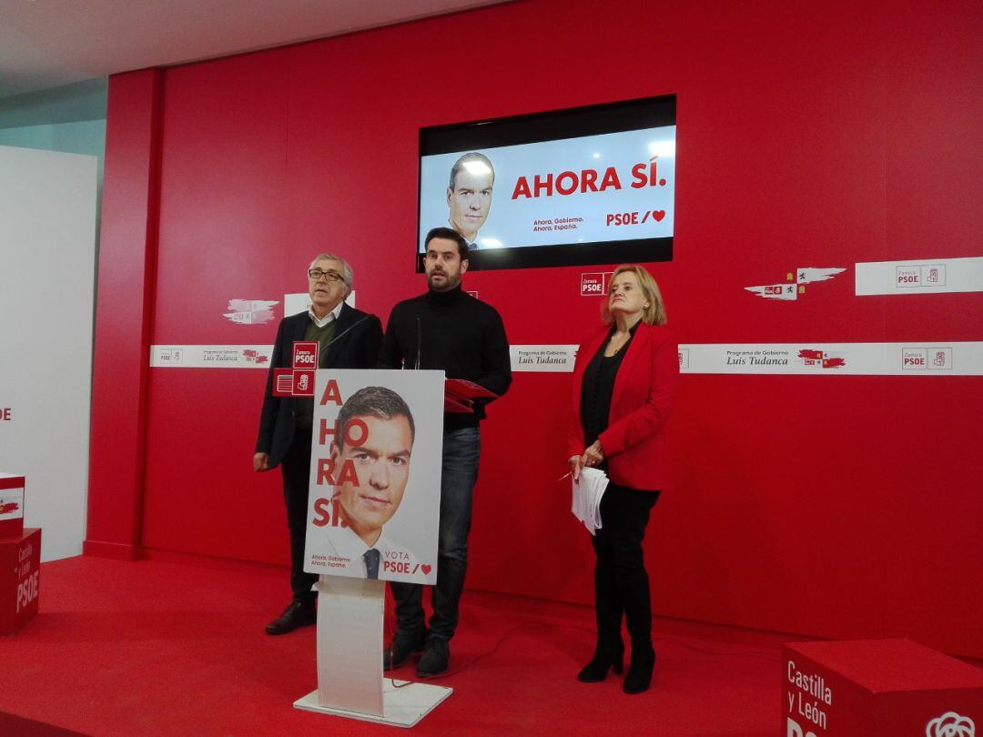 Lss candidatos socialistas José Fernández Blanco, Antidio Fagúndez y Mar Rominguera 