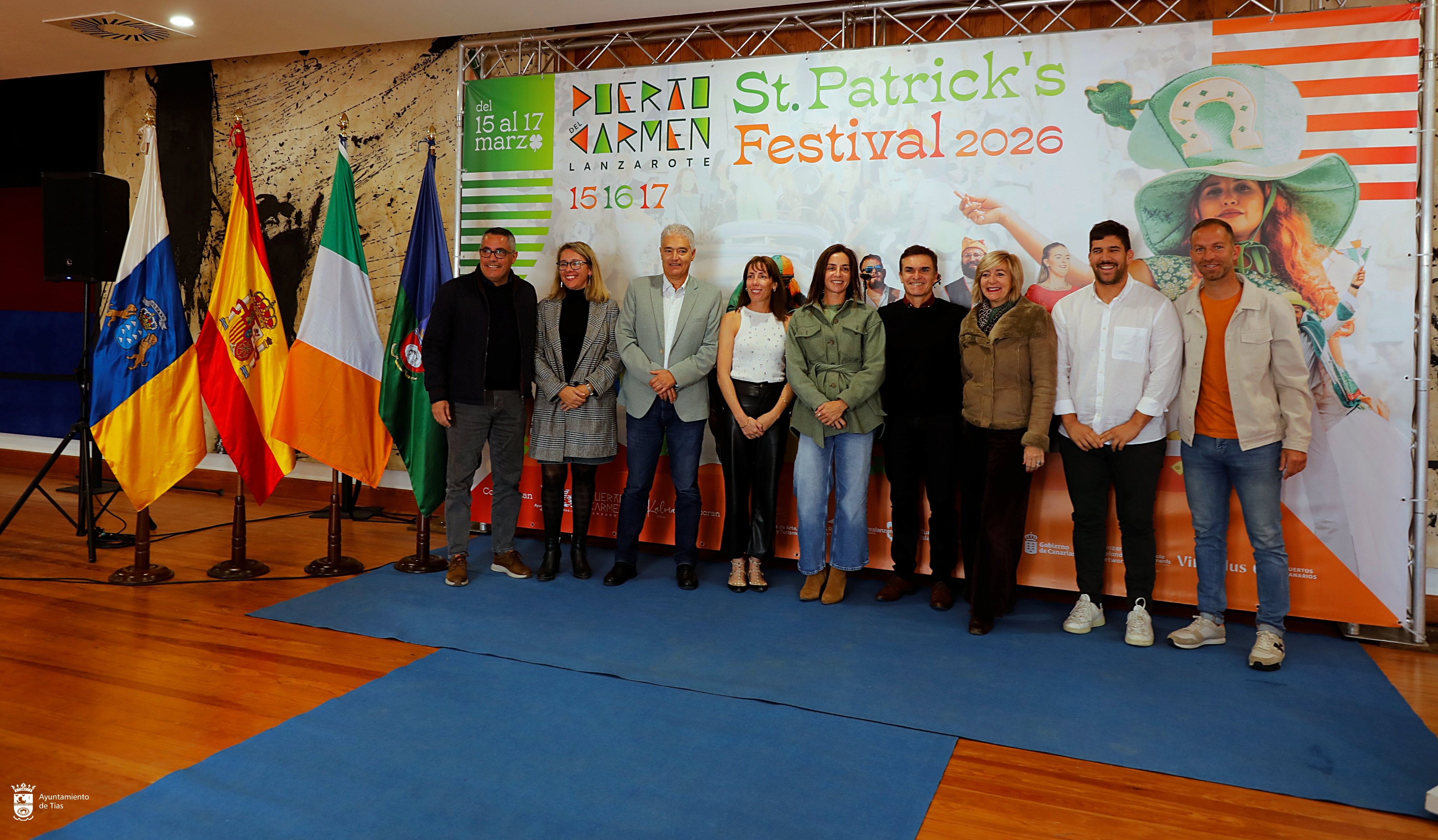 Presentación de los actos del festival de San Patricio en Puerto del Carmen, Lanzarote.