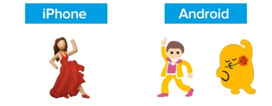 El ‘emoji’ de la flamenca se ve en iOS, en Android salen otros distintos