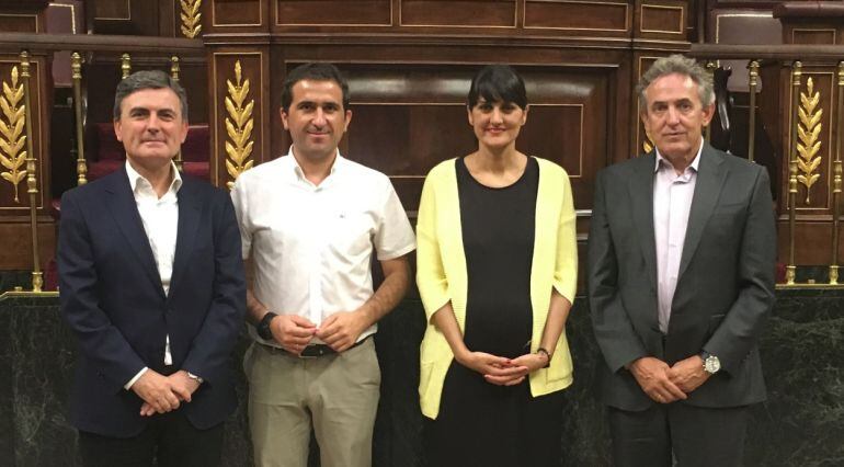 En la imagen (de izquierda a derecha) el diputado Pedro Saura, el senador Juan Luis Soto, la diputada María González Veracruz y el senador Francisco Oñate