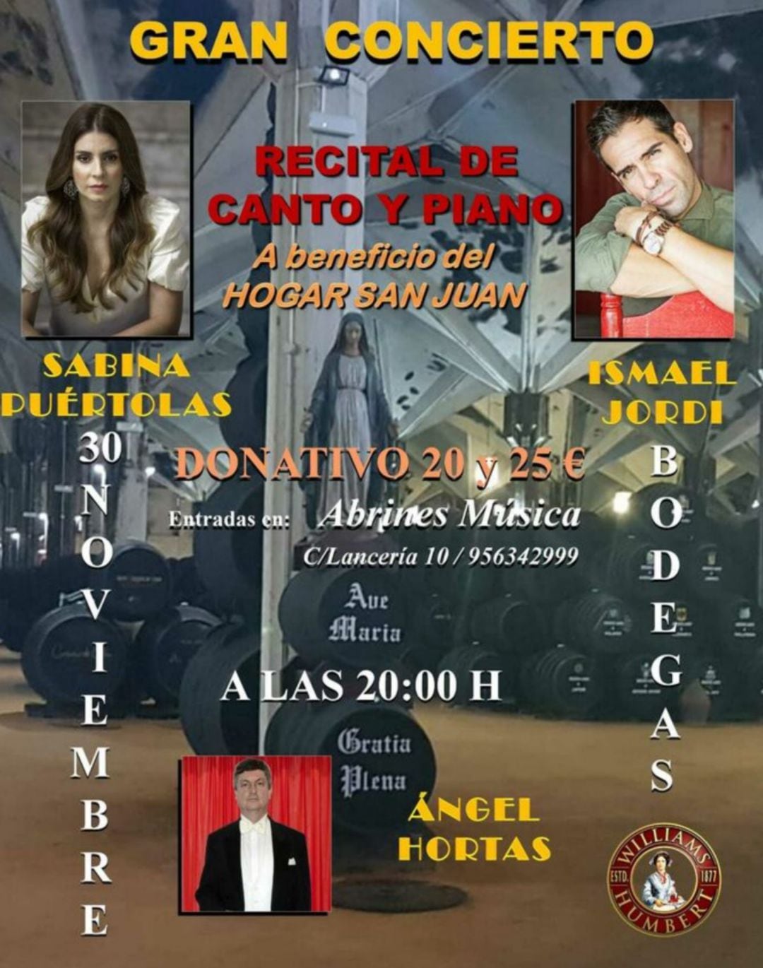 Cartel del concierto benéfico en beneficio del Hogar San Juan