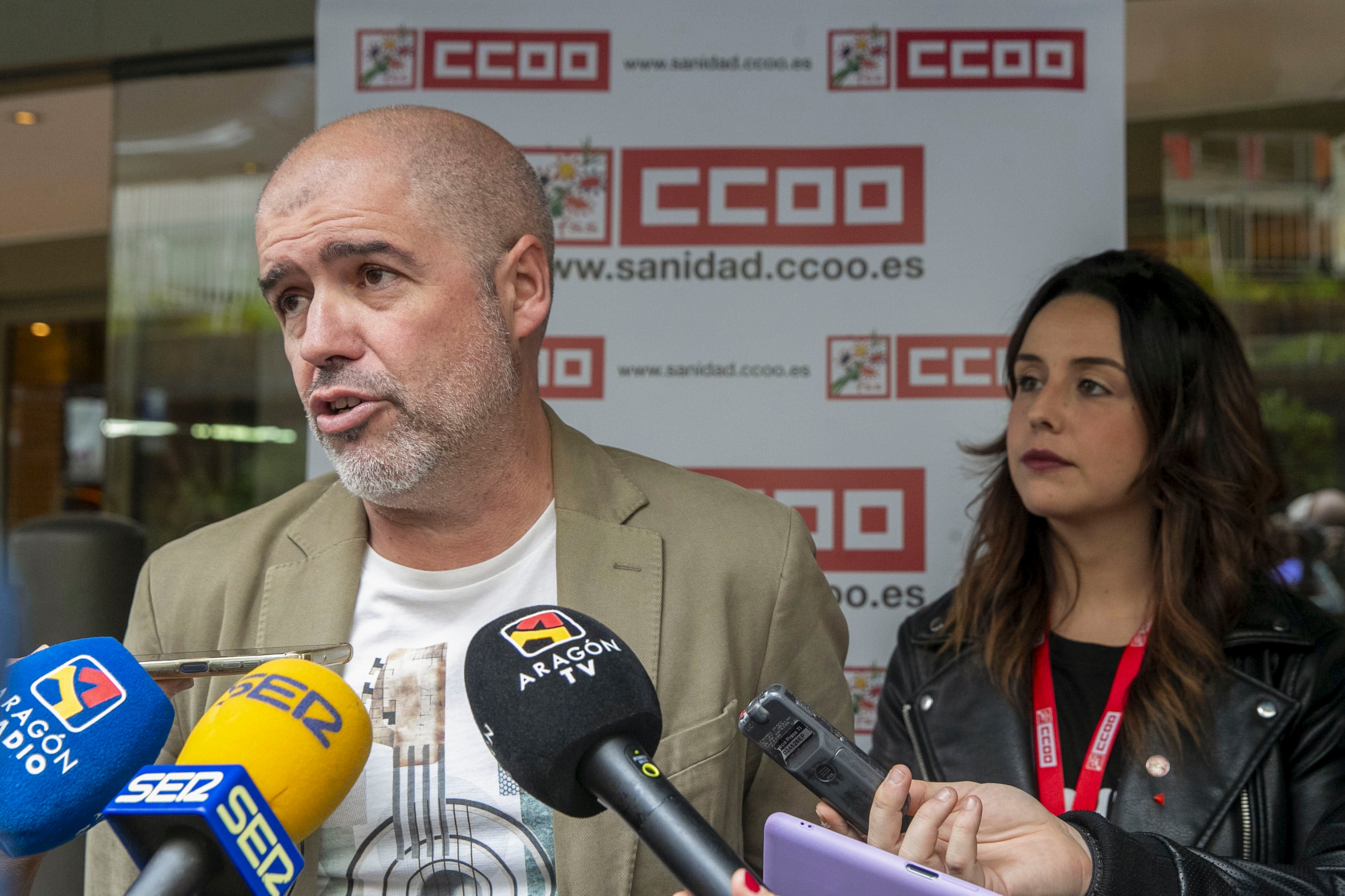 El secretario general de CCOO, Unai Sordo , en un evento en Zaragoza.