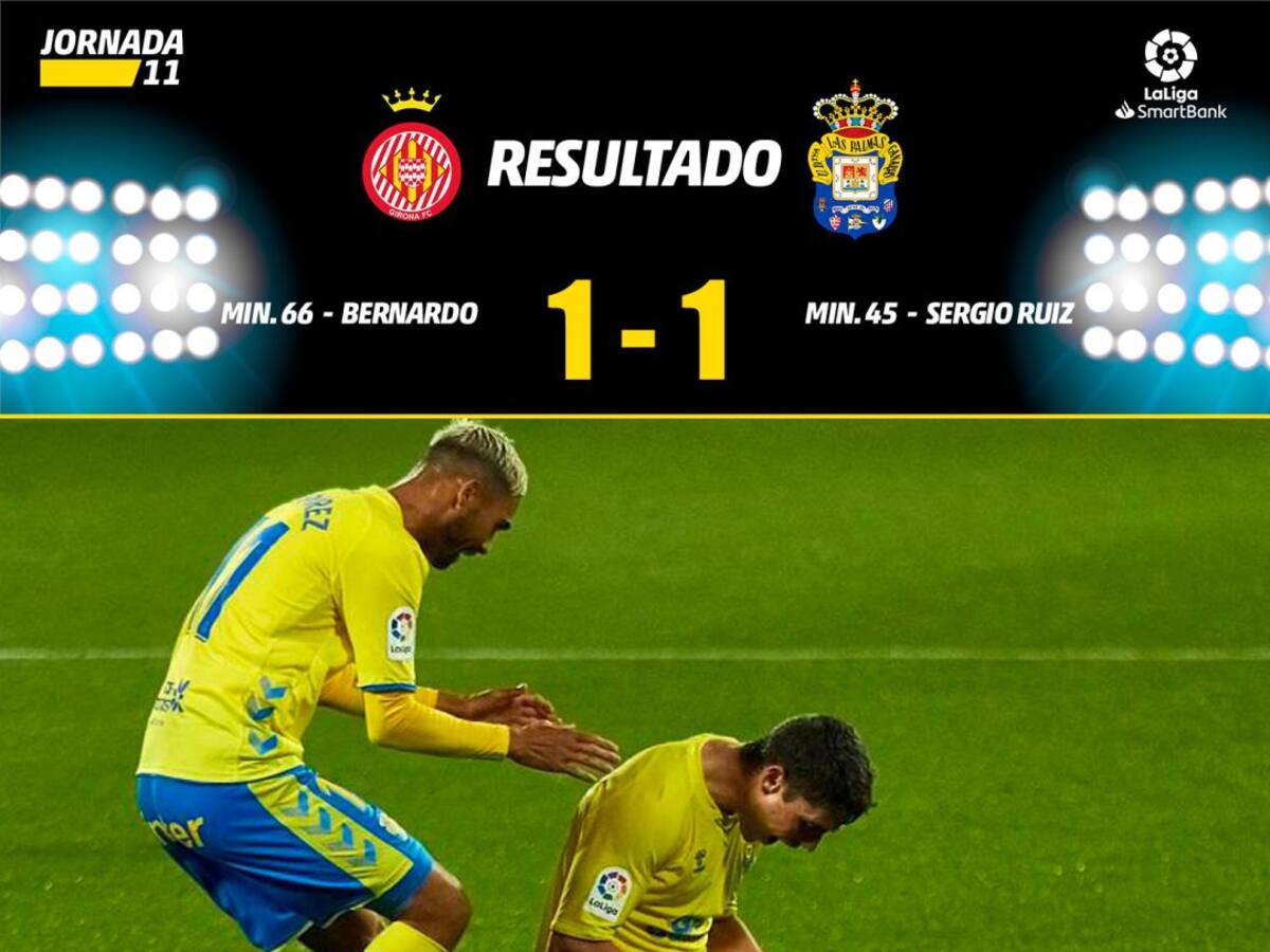 Las Palmas recupera su identidad y suma un punto en Girona