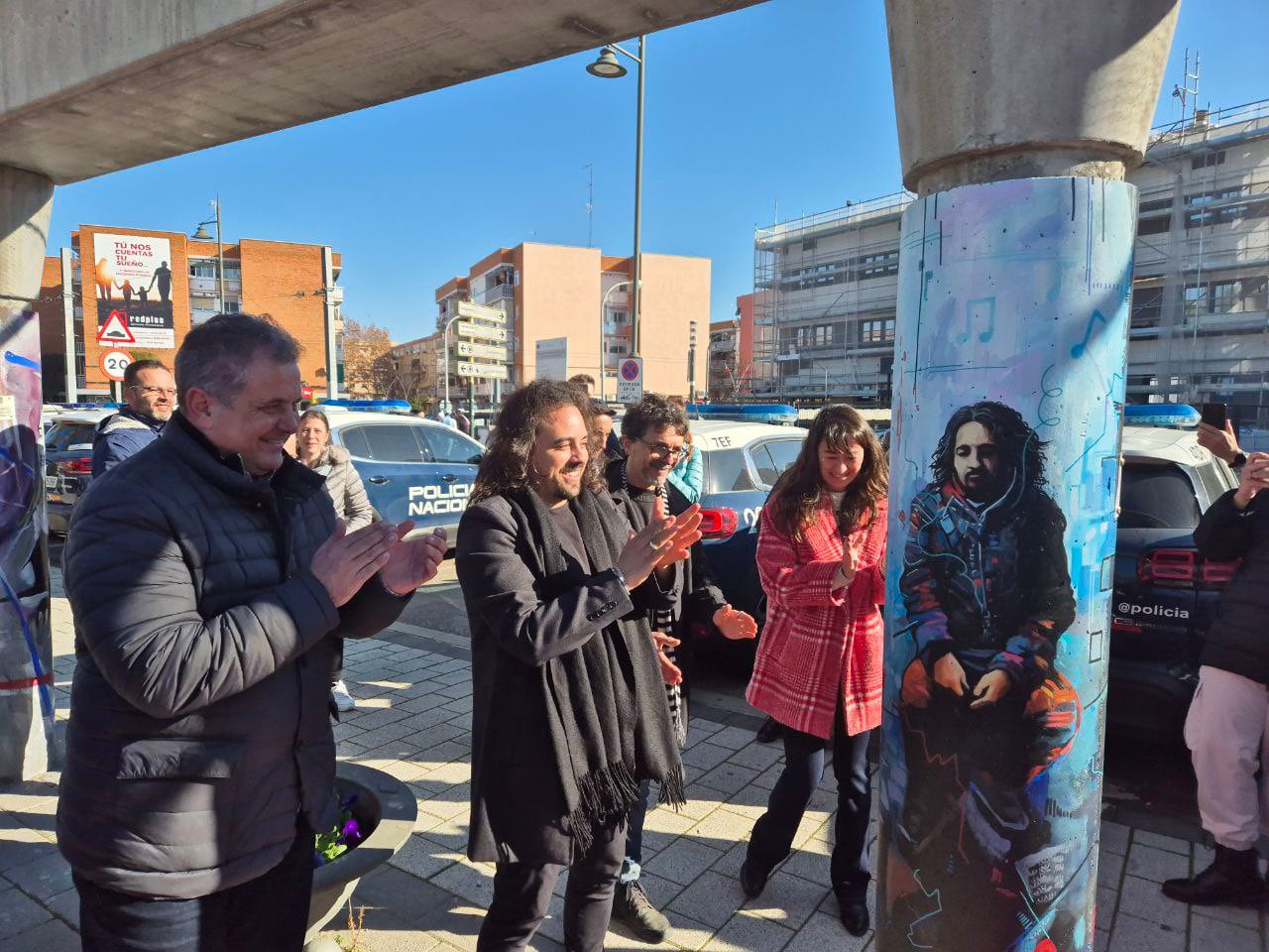 Moncadita y su columna del Paseo de la Fama en Parla