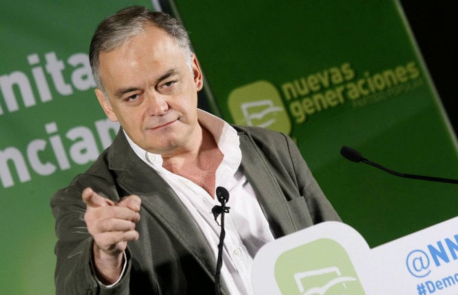 El vicesecretario general de Estudios y Programas del PP, Esteban González Pons, durante su intervención en la inauguración de la convención regional de Nuevas Generaciones del PP valenciano