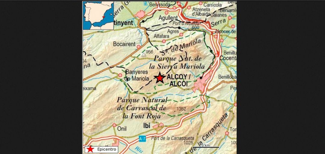 Imagen del epicentro del terremoto