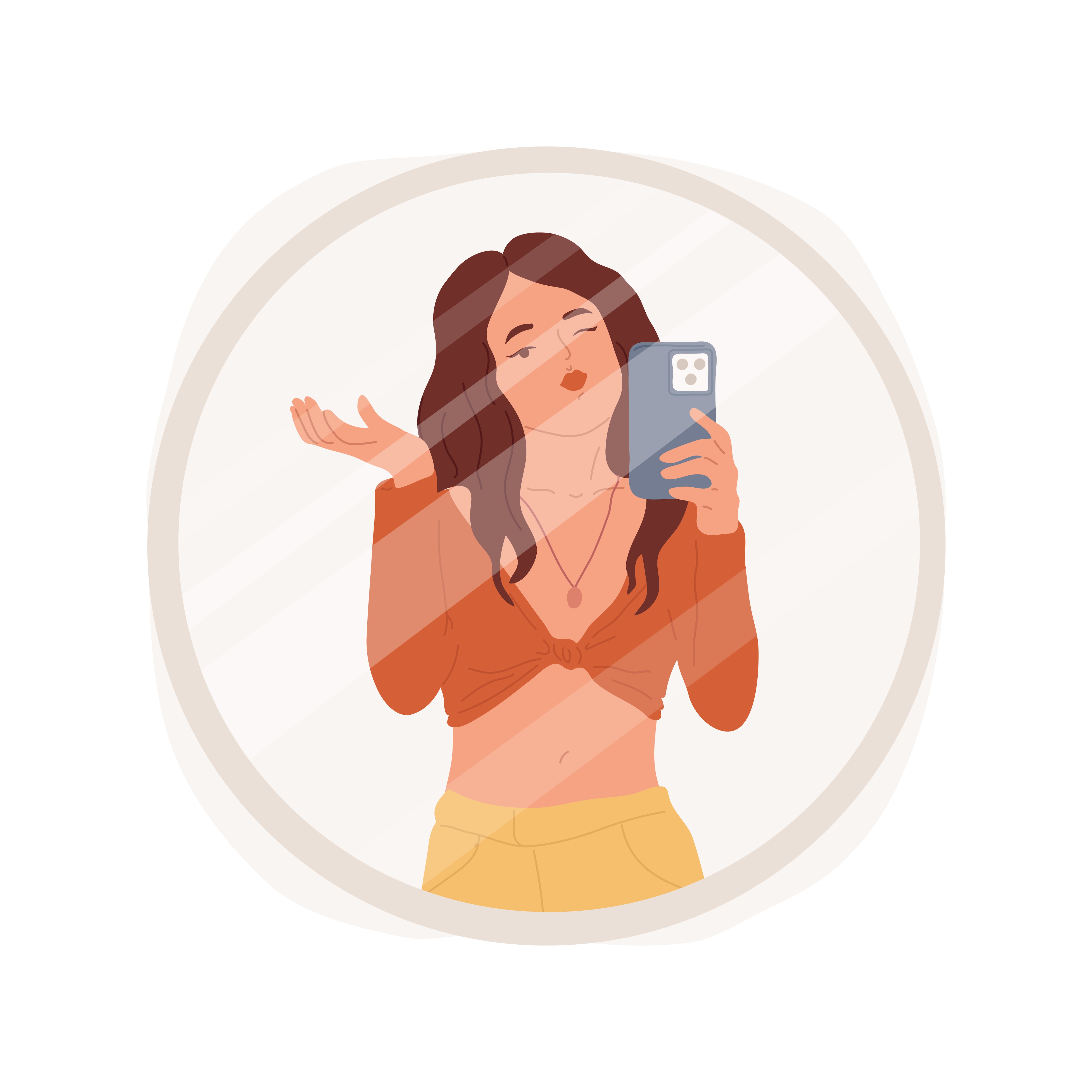 Ilustración de una foto en el espejo