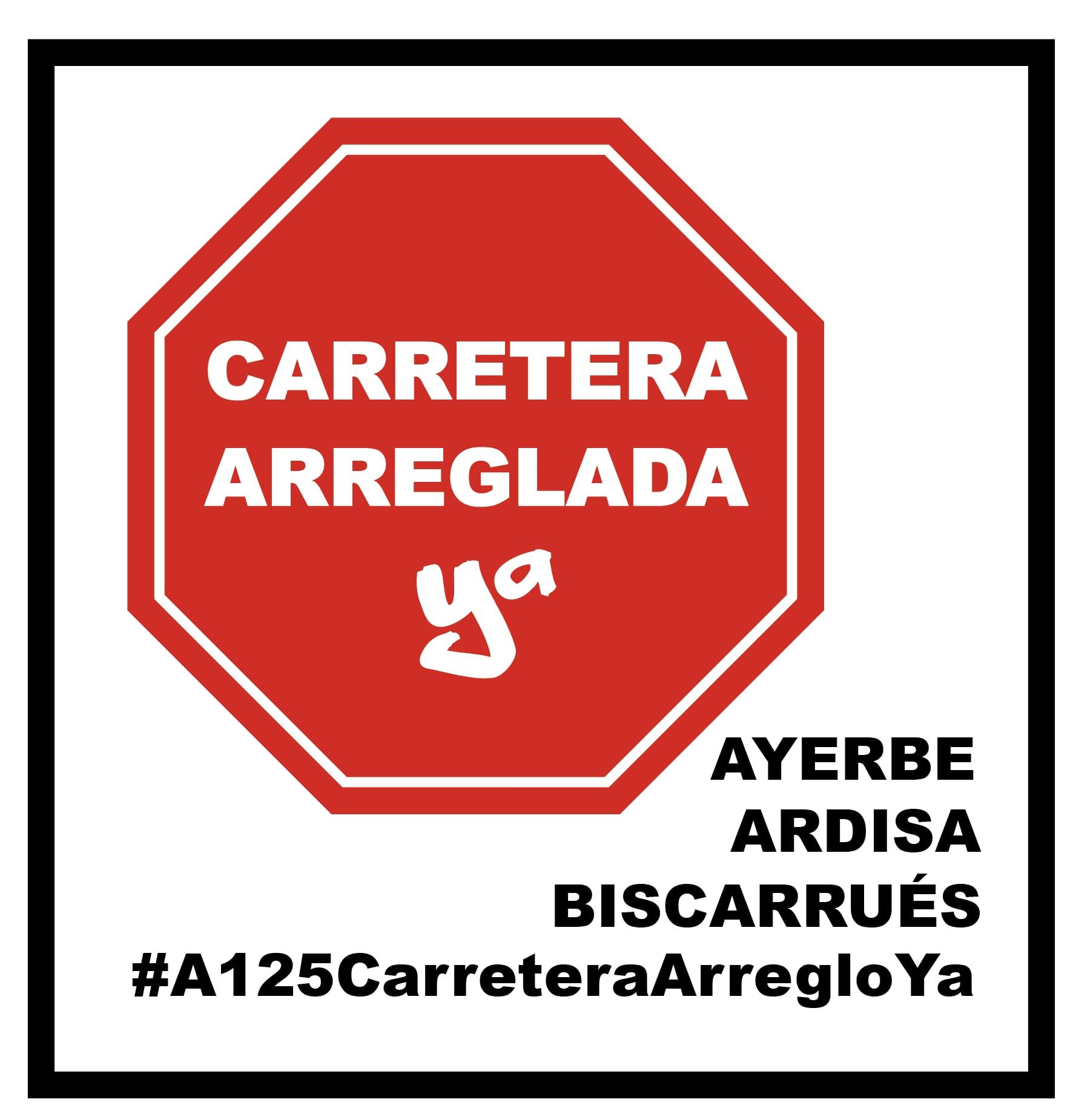 Cartel reivindicativo de la mejora de la A-125