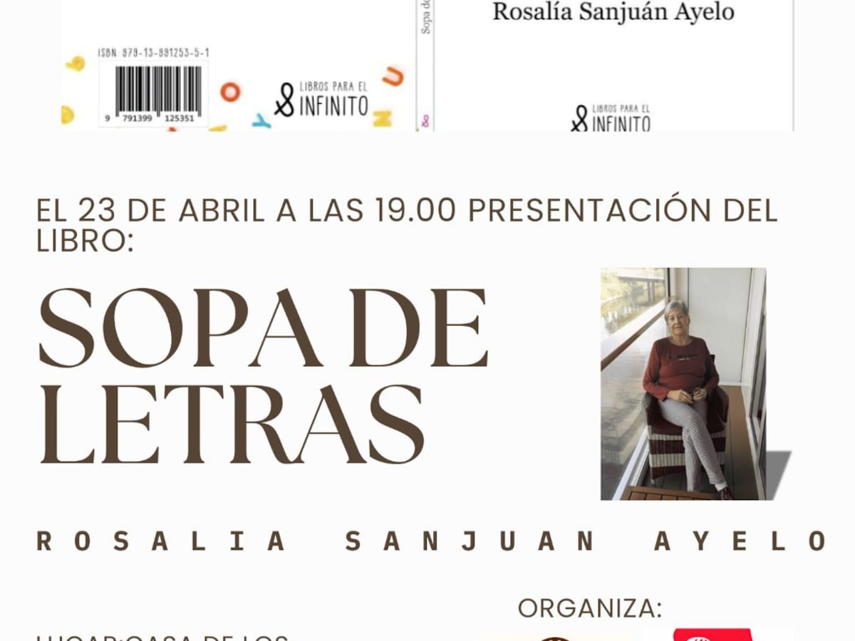 Izquierda Unida Villena presenta “Sopa de Letras”, de Rosalía Sanjuán, con motivo del día del libro.