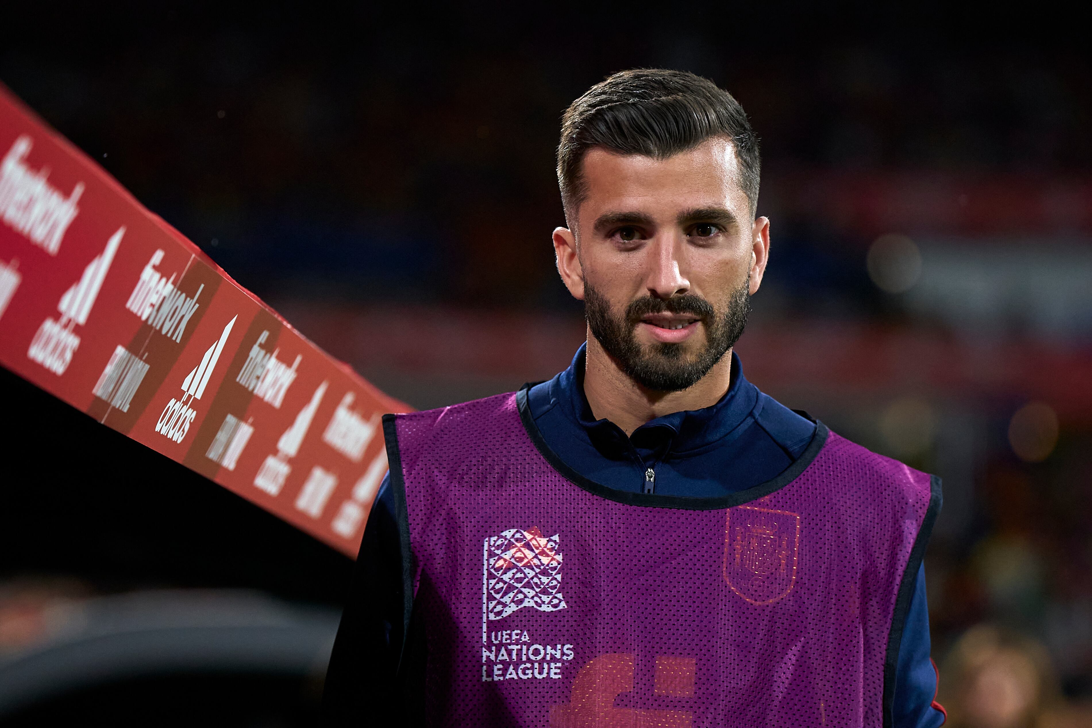 José Luis Gayá, durante un partido con la selección española.