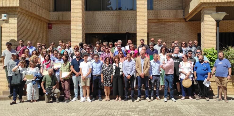 Participantes en la clausura de cursos formativos en Huesca