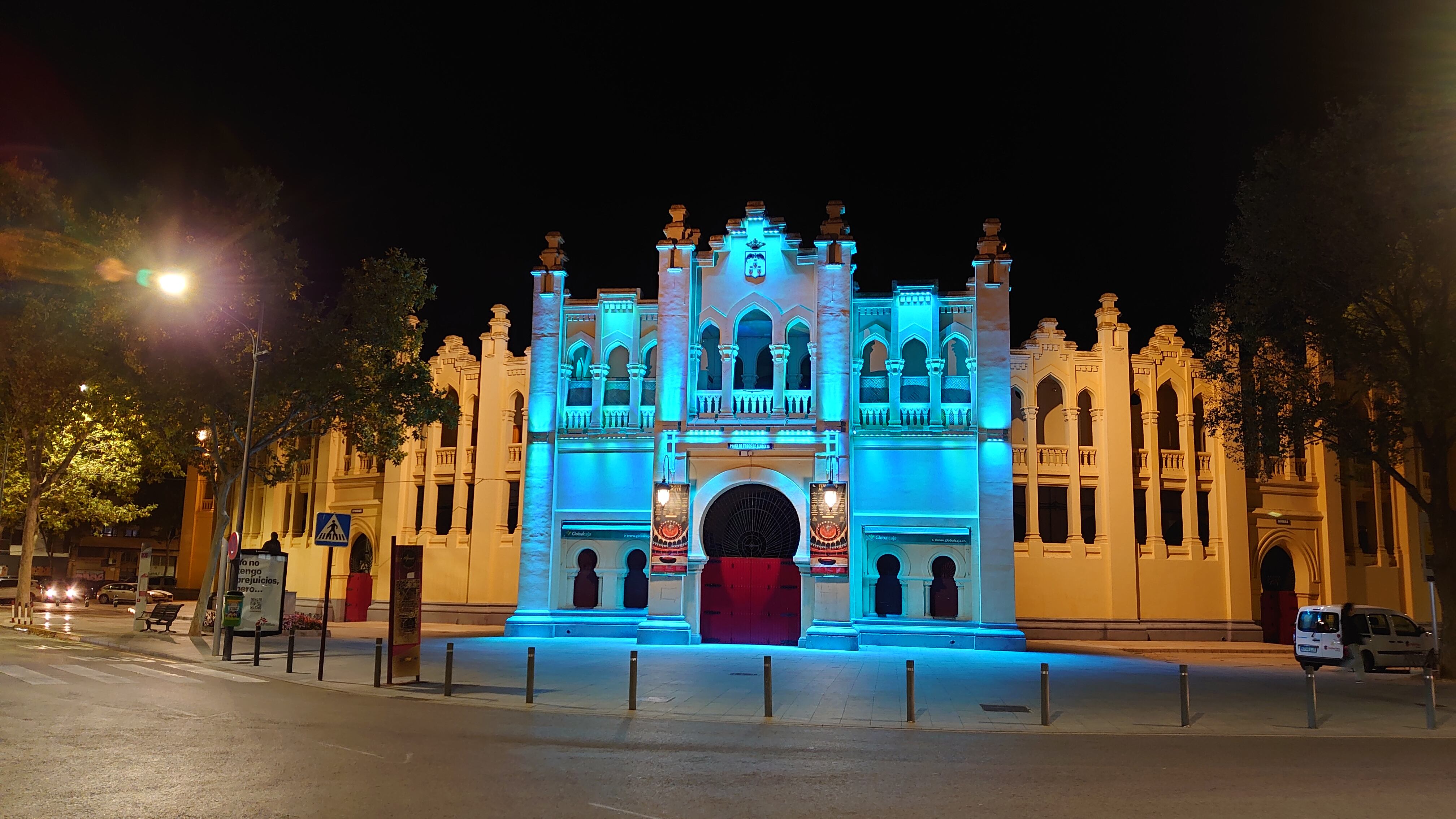 Nueva iluminación en la Plaza de Toros de Albacete | Imagen: Ayuntamiento de Albacete