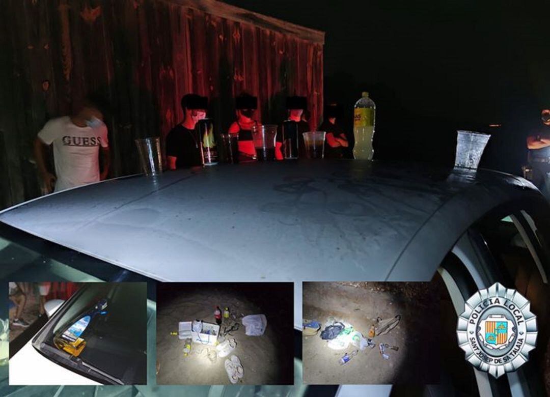 Imágenes de las denuncias y la zona del botellón