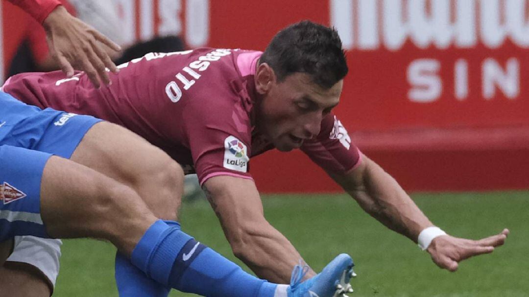 Nico Gorosito, durante un partido con el Albacete