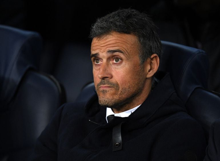 Luis Enrique durante el partido ante el Borussia Mönchengladbach de Champions League.