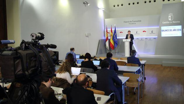 Imagen de la sala de prensa del Palacio de Fuensalida