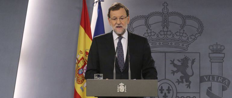 Mariano Rajoy, durante su comparecencia institucional para dar respuesta al desafío independentista