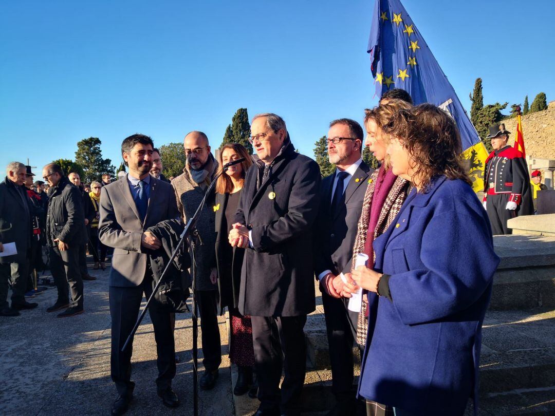 El presidente de la Generalitat, Quim Torra, en la ofrenda anual a la tumba del expresidente de la Generalitat Francesc Macià.