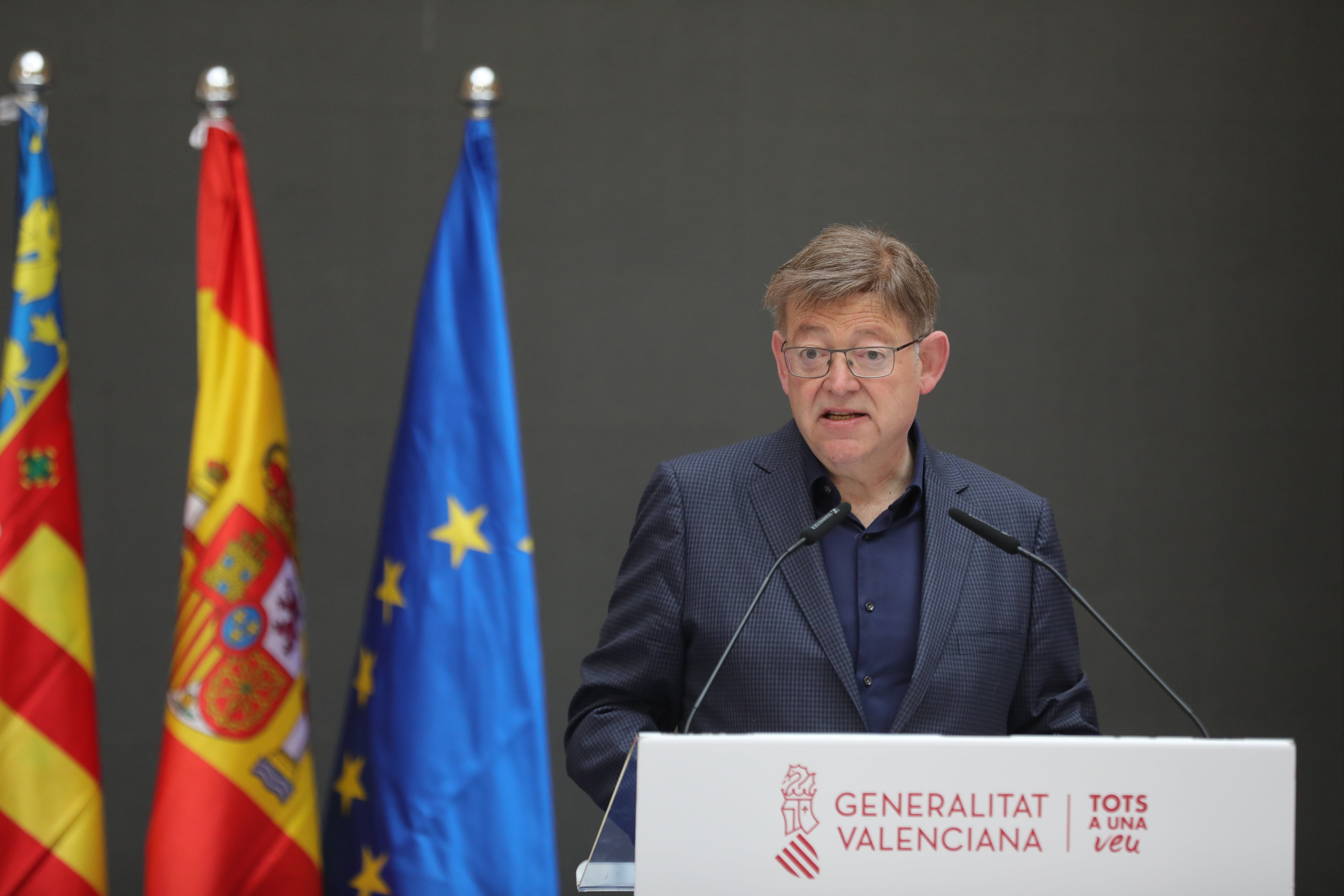 El president de la Generalitat, Ximo Puig, ha participado este sábado en el acto del Día de Europa organizado por la Generalitat, que se ha celebrado en el Palacio de las Comunicaciones de València.