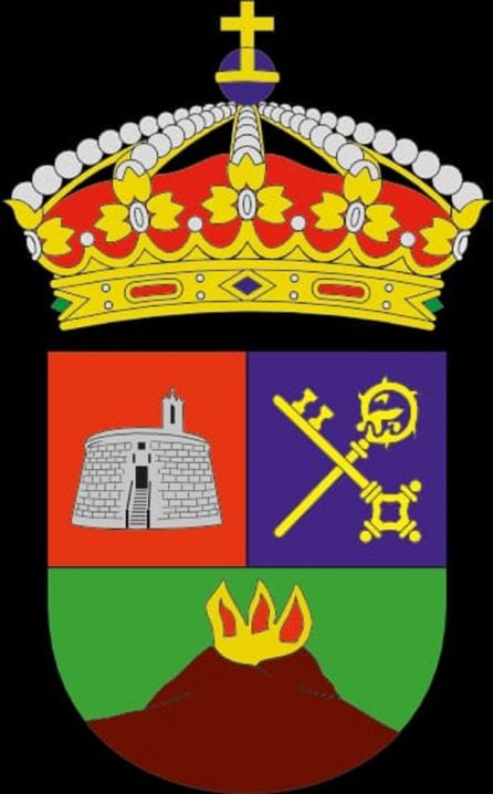 Escudo del municipio de Yaiza al que se añadirá la leyenda de &quot;Ciudad Histórica&quot;.