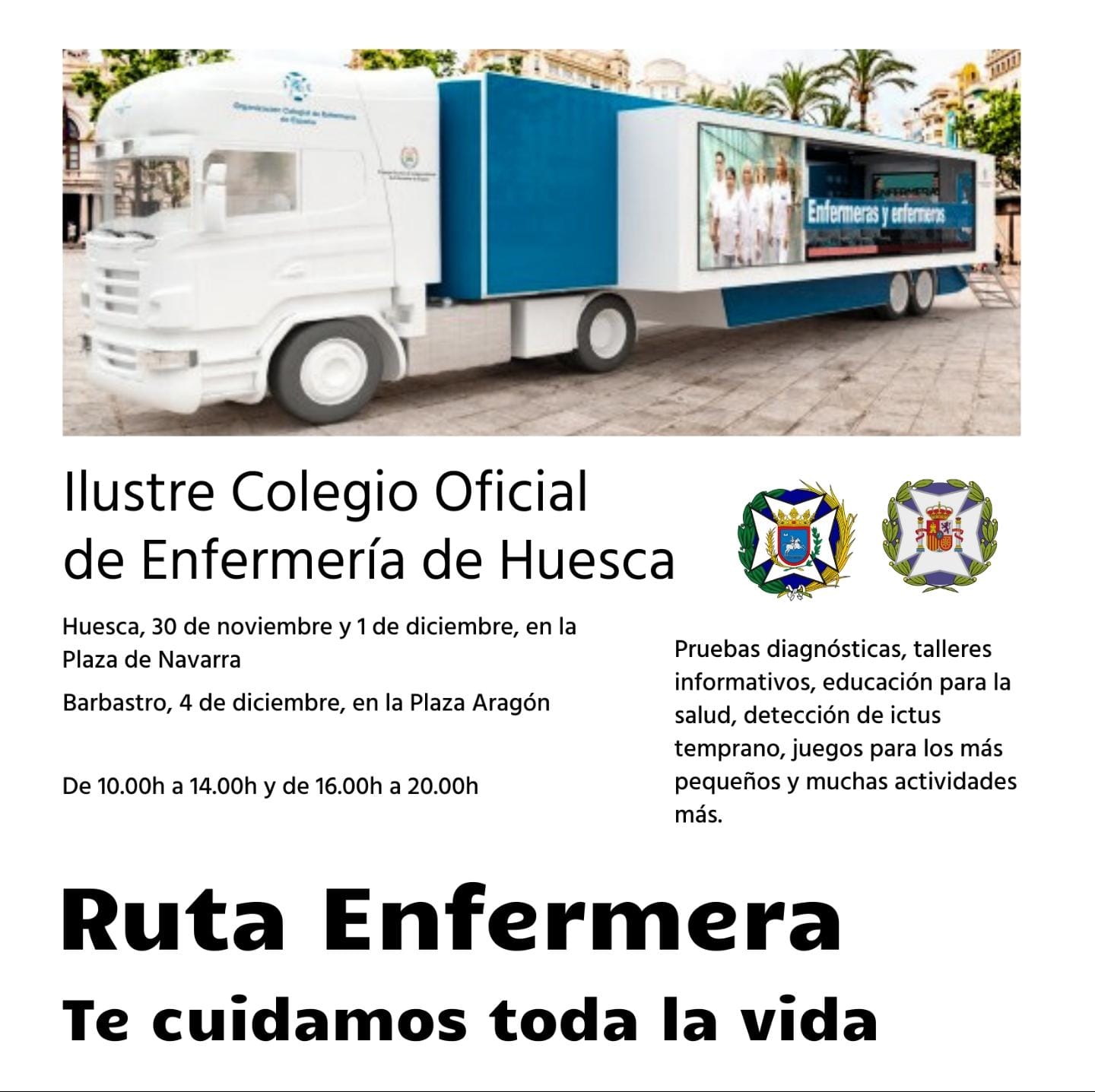 Cartel de la actividad de la ruta enfermera