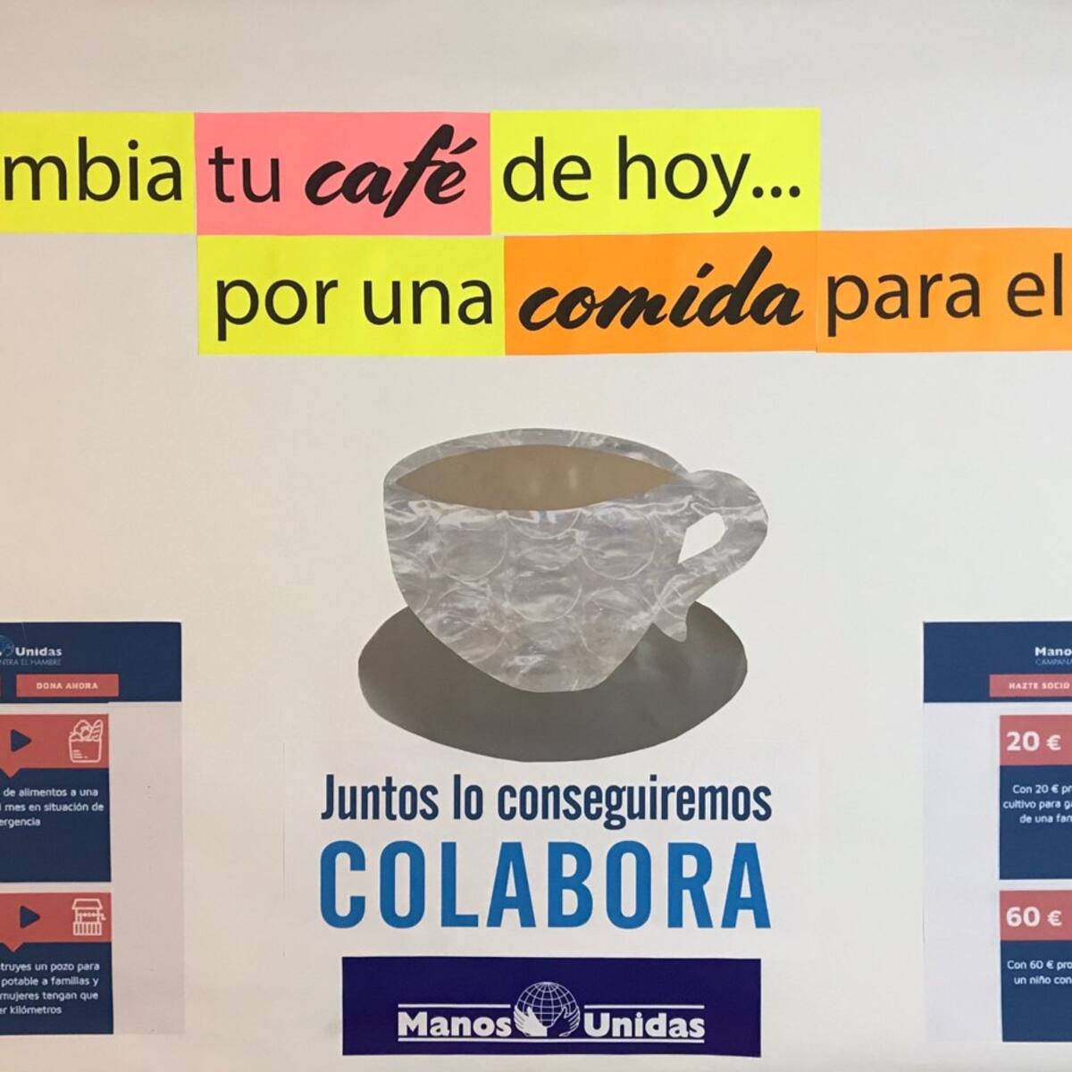 Viernes 12 de febrero, Día del ayuno voluntario, "Cambia tu café de hoy por una comida para ell@s"