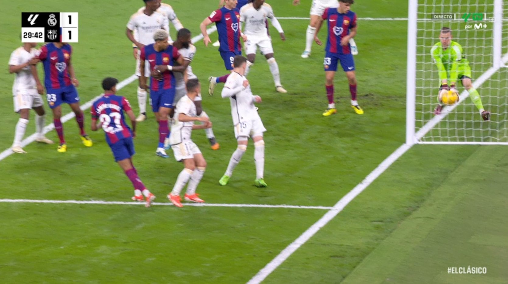 El gol fantasma de Lamine Yamal en &#039;El Clásico&#039; en el Bernabéu (Movistar+).