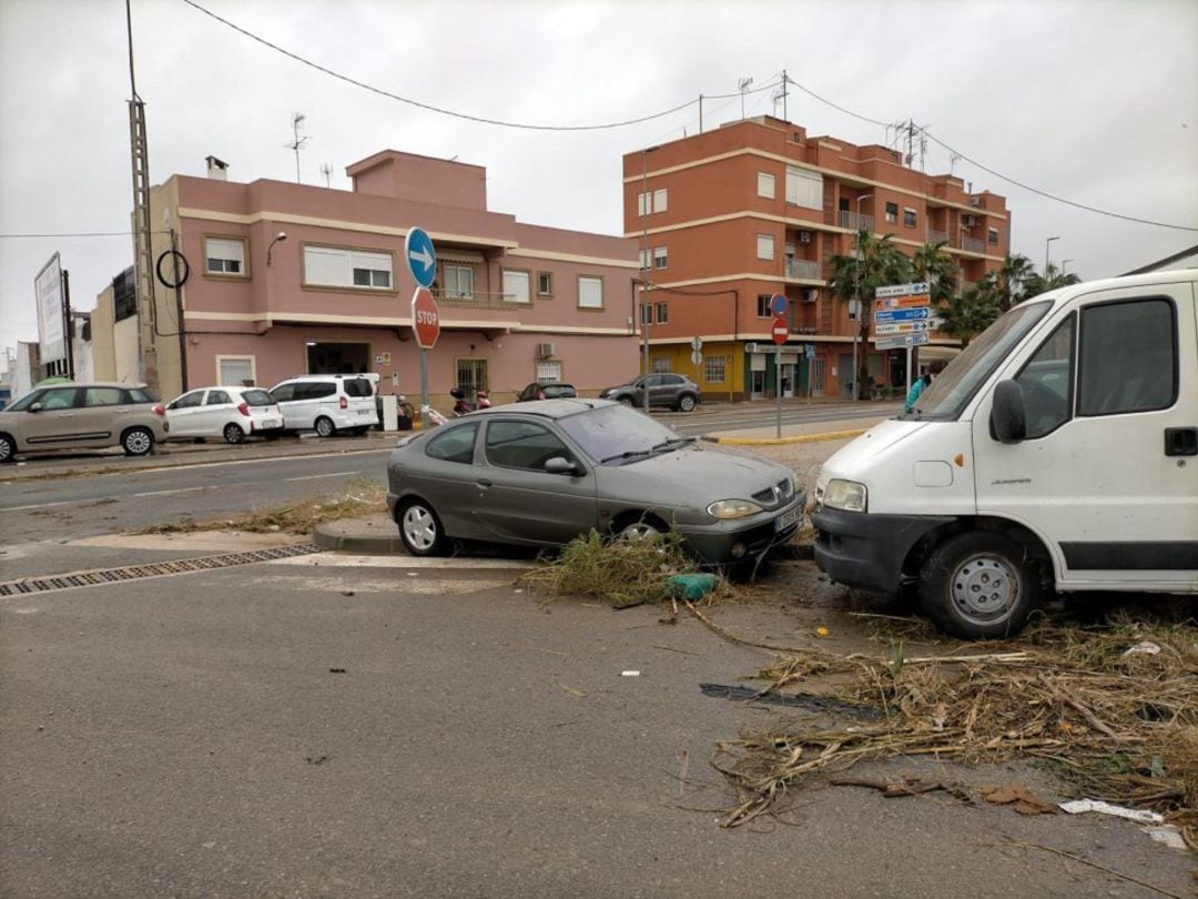 Consecuencias de la tormenta que afectó el jueves a Benifaió. 