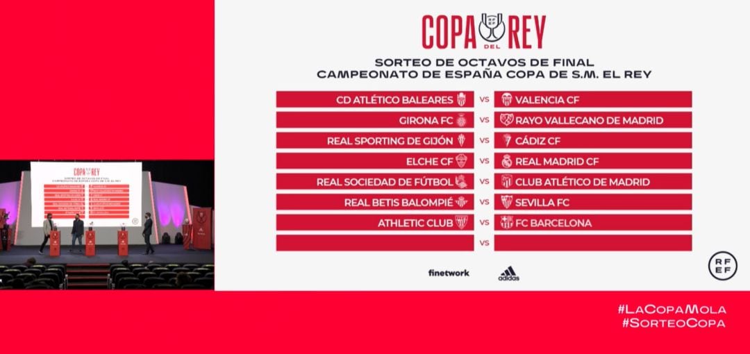 Este viernes se han sorteado los octavos de final de la Copa del Rey