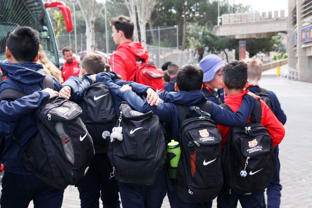 Una imagen de los niños de la academia del Barcelona en Brisbane.