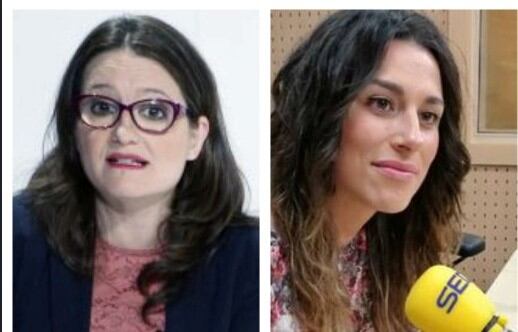 Mónica Oltra (i) y Aitana Mas (d)