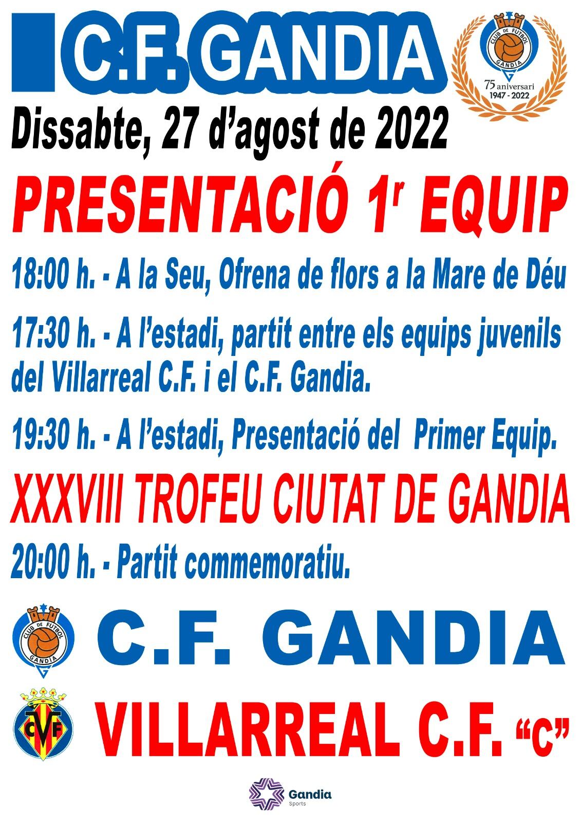 Cartel XXXVIII Trofeu Ciutat de Gandia