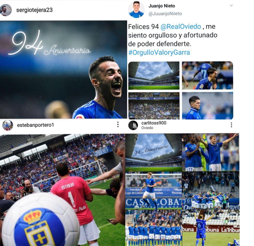 Felicitaciones de jugadores y exfutbolistas del Real Oviedo