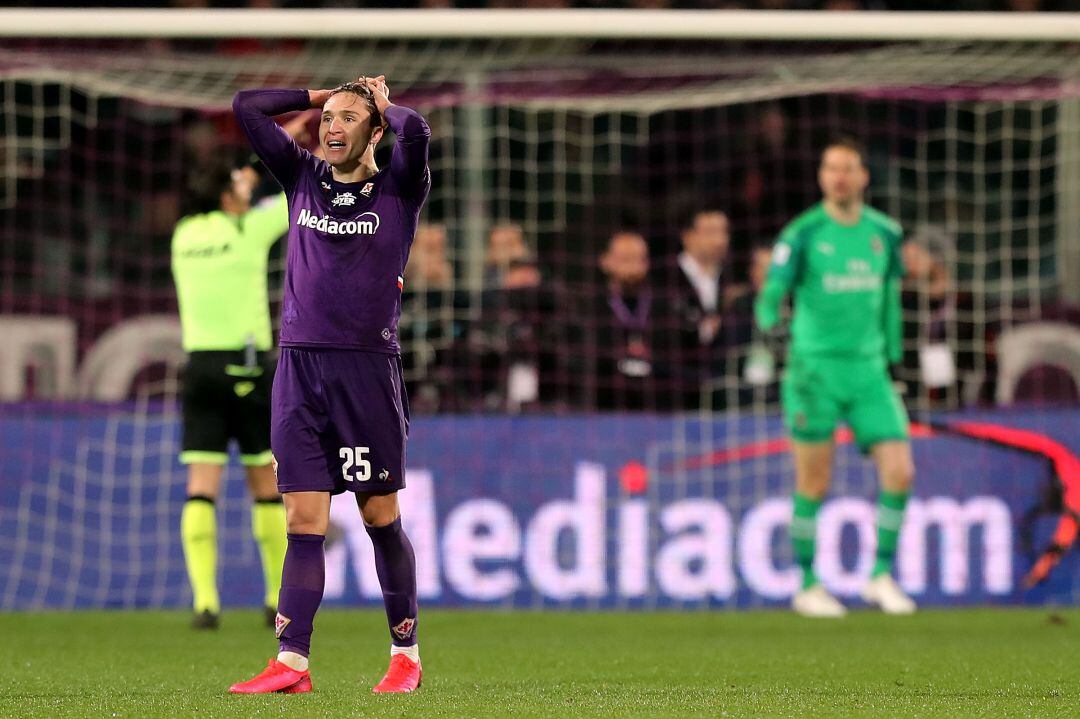 Federico Chiesa en el encuentro Fiorentina - Milán