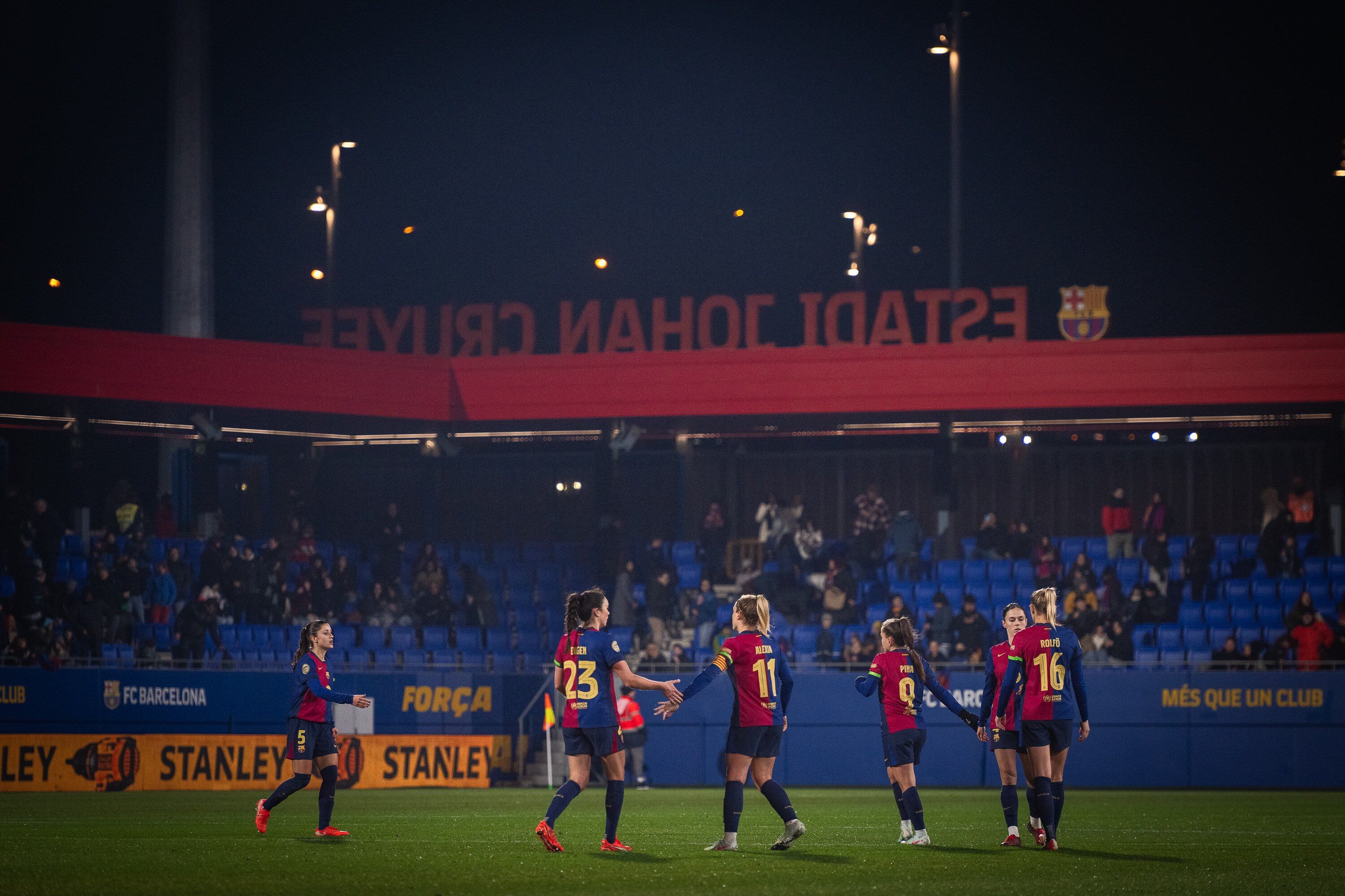 Las jugadoras del Barça, en su partido ante el Levante