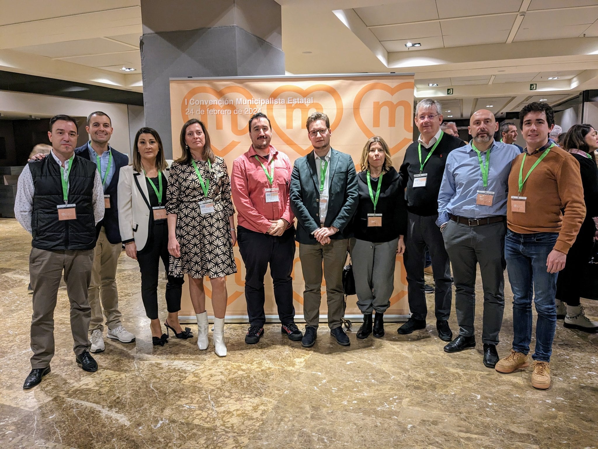 Representantes de Sentir Aranda, entre ellos el alcalde, Antonio Linaje, en la asamblea constituyente de la Unión Municipalista