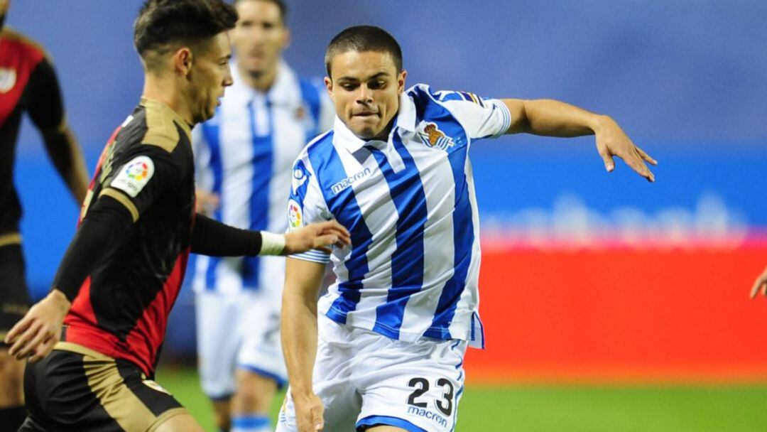 Sangalli durante un partido con la Real Sociedad