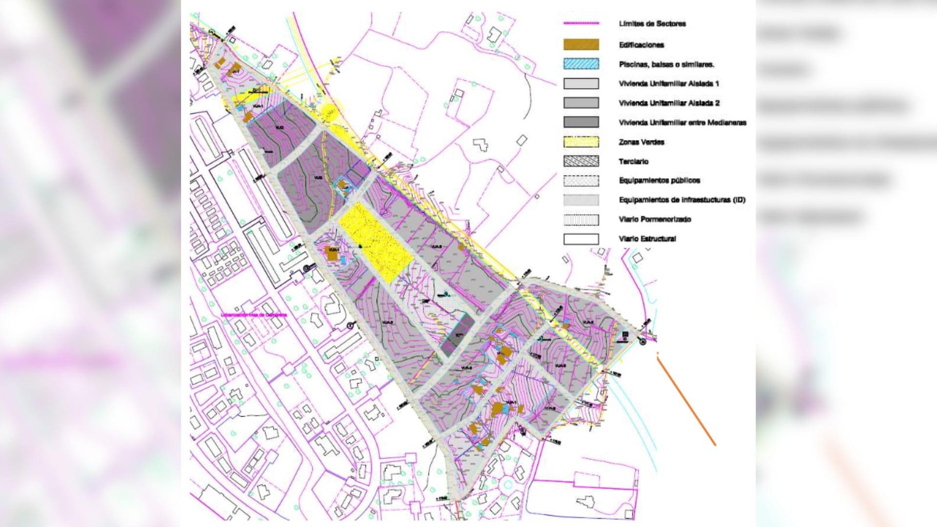 Plano de propuesta del Plan Parcial Sector R-13 de Bétera (Valencia), extraído del documento de modificación puntual nº2