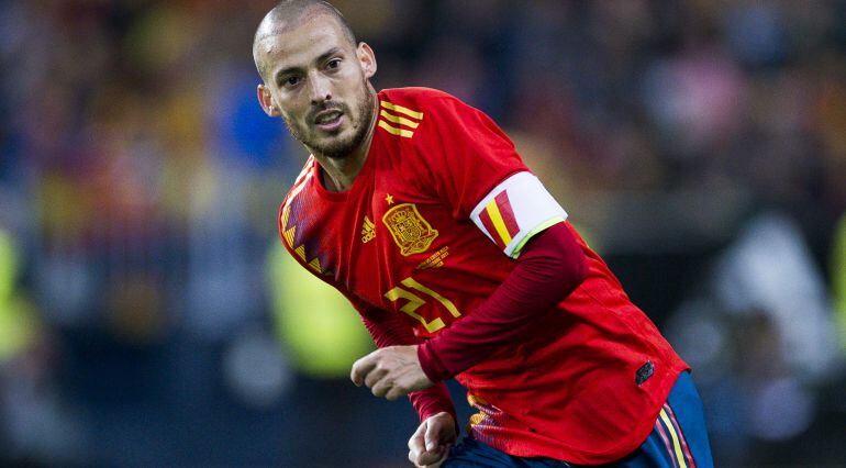 David Silva, con la selección española. 