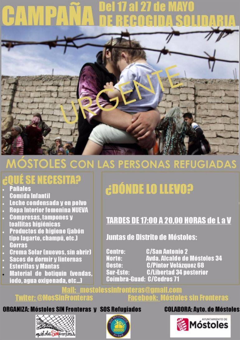 Cartel anunciador de la campaña de recogida