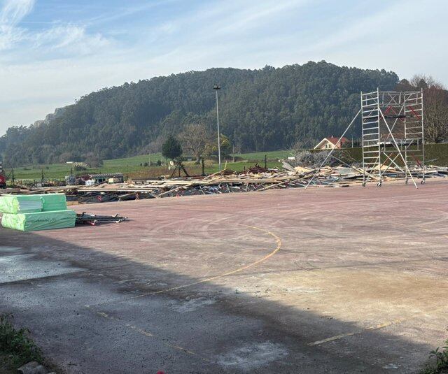 Obras en el Polideportivo de Escobedo en Camargo.