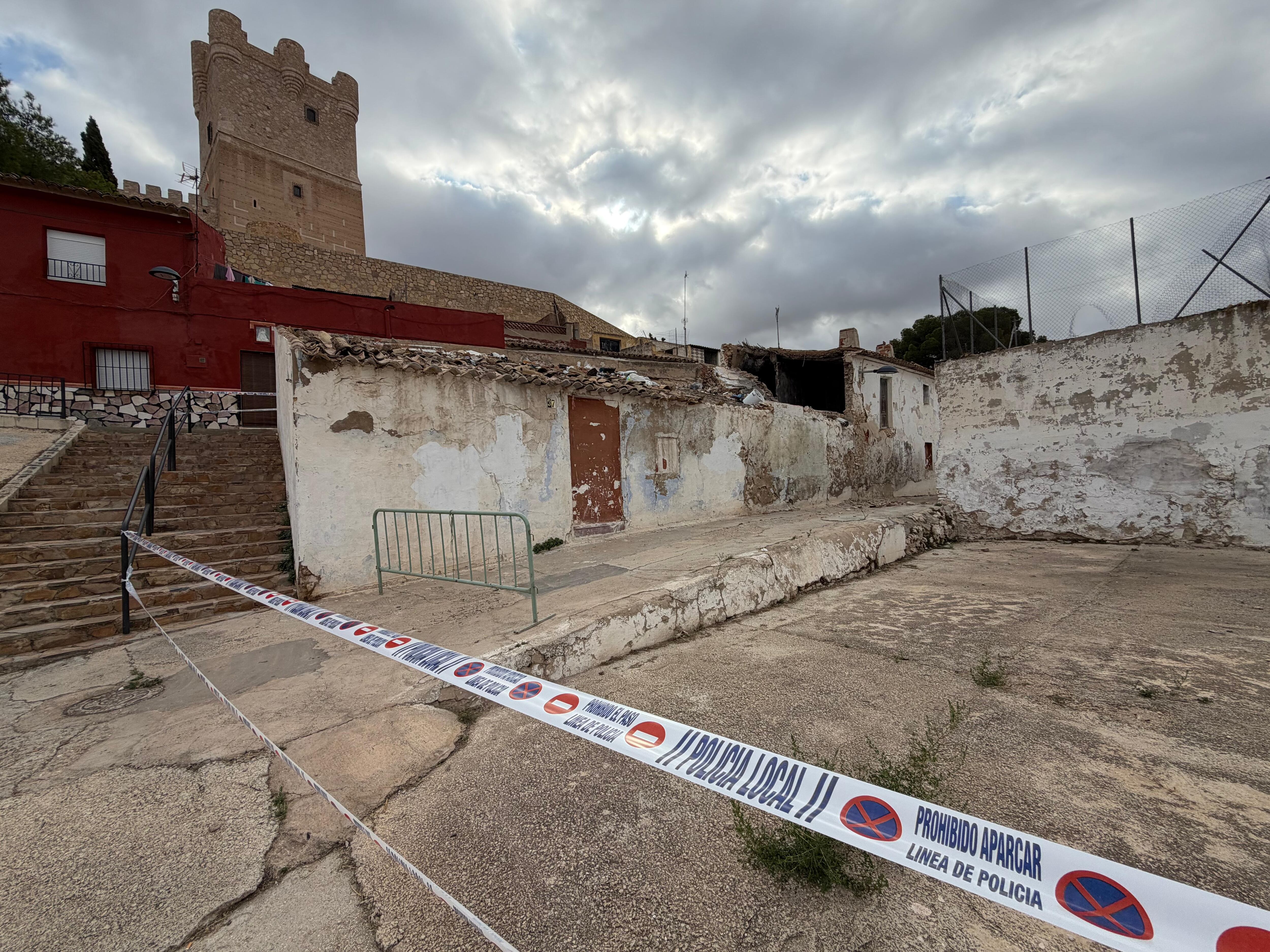 Zona afectada en el casco antiguo