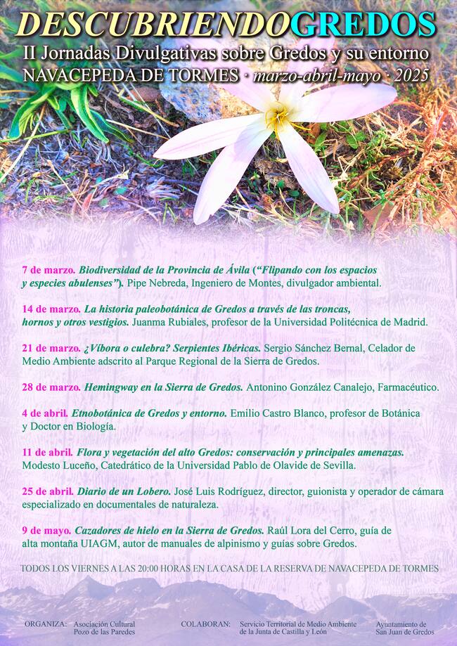 Programa de las jornadas Descubriendo Gredos en Navacepeda de Tromes